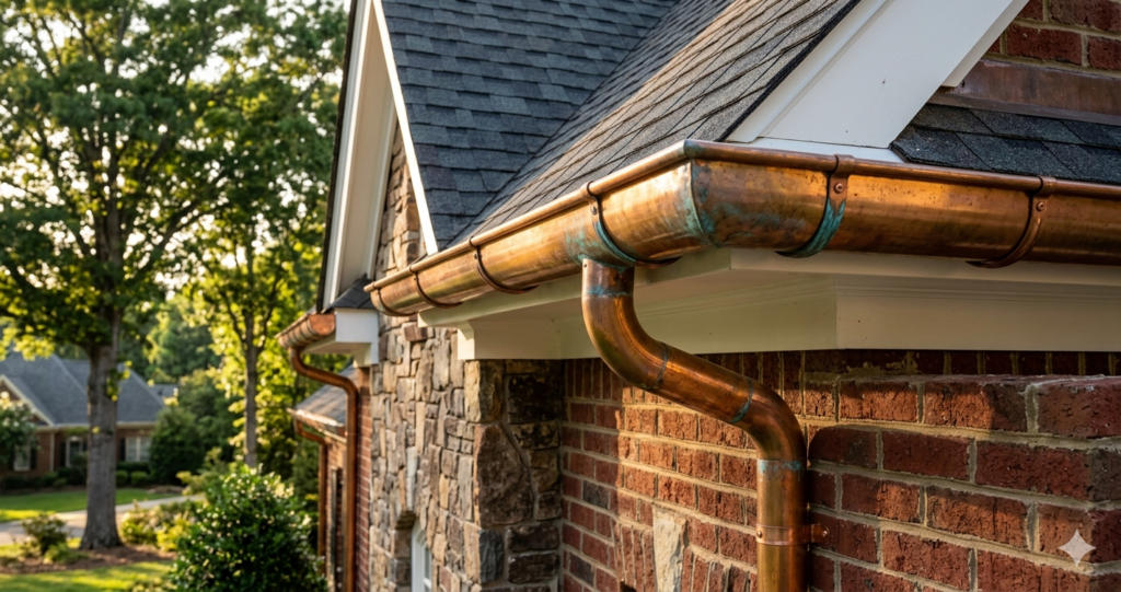 copper gutters installed