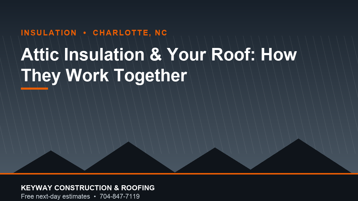 Attic insulation under a Charlotte NC roof