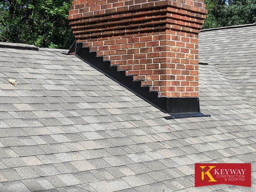 New chimney step flashing and roof repair in Charlotte, NC