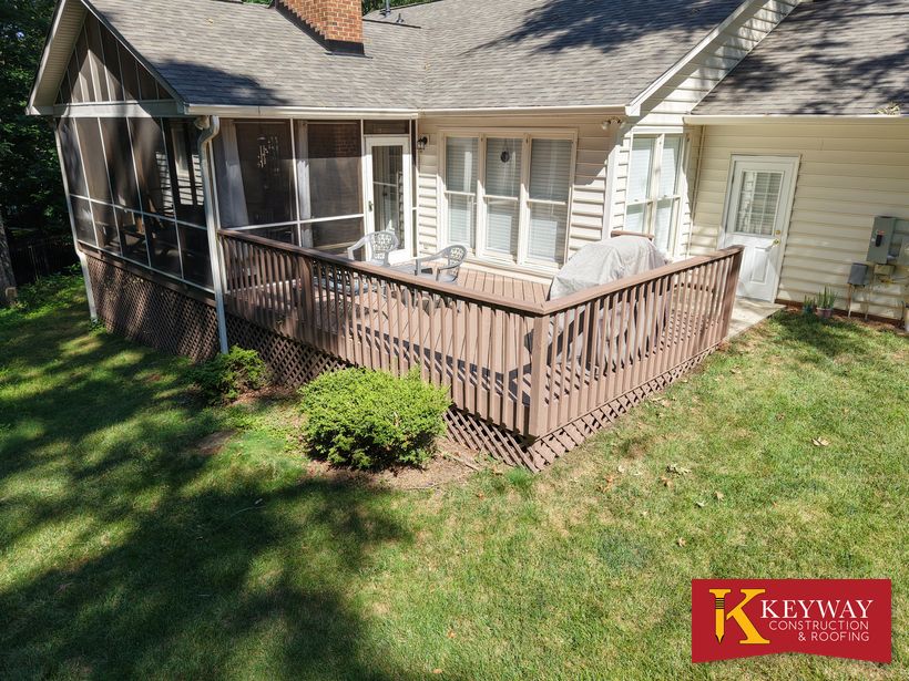 Repaired and refinished wood deck in Charlotte, NC