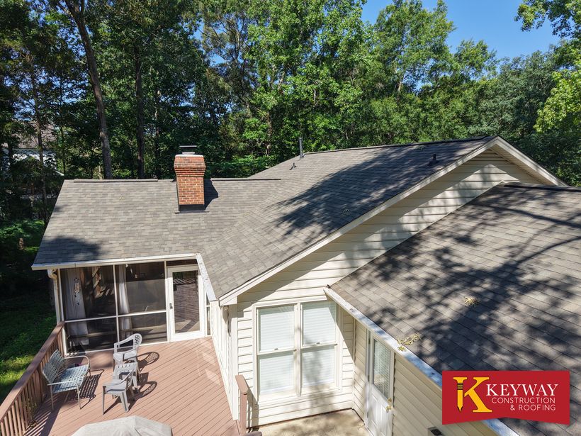 Completed asphalt shingle roof on a Charlotte, NC home