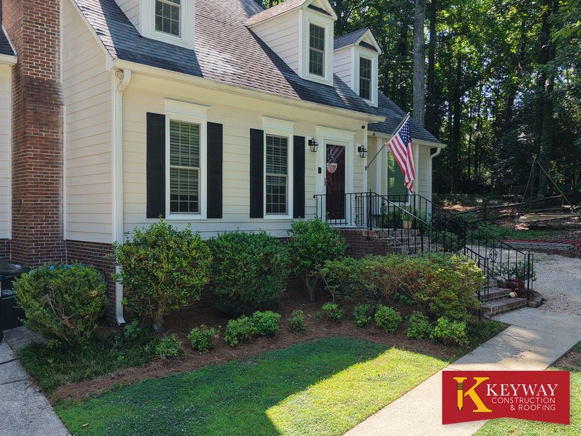 Vinyl siding on a two-story Charlotte, NC home