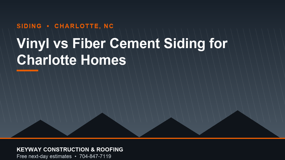 Vinyl and fiber cement siding on a Charlotte NC home