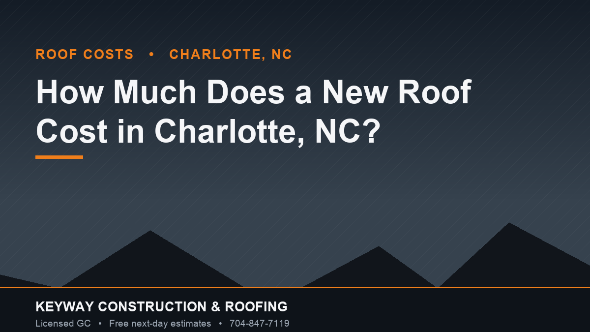 New roof cost factors for a Charlotte NC home