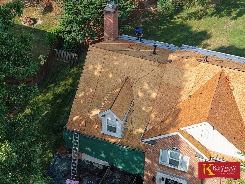 Matthews NC roof stripped to the wood decking during a full tear off